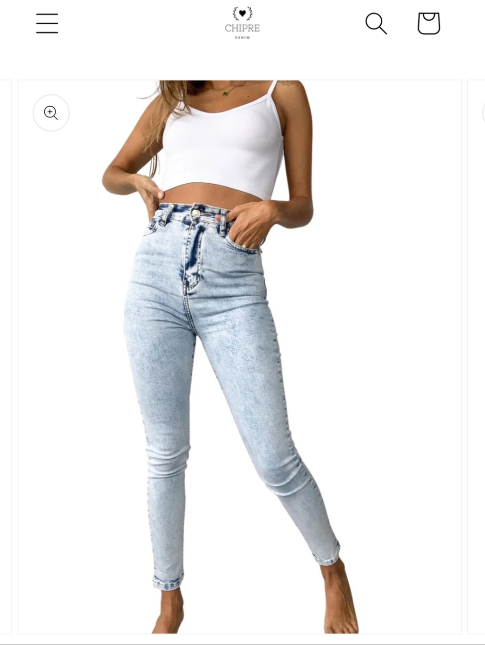 Chipre High-Waist Light Wash Skinny Jeans - Light Blue